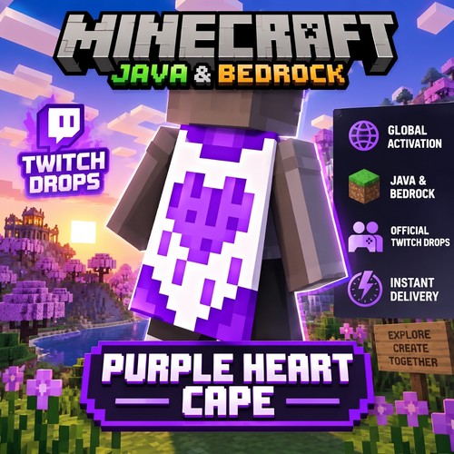 Minecraft purple heart cape - minecraft,